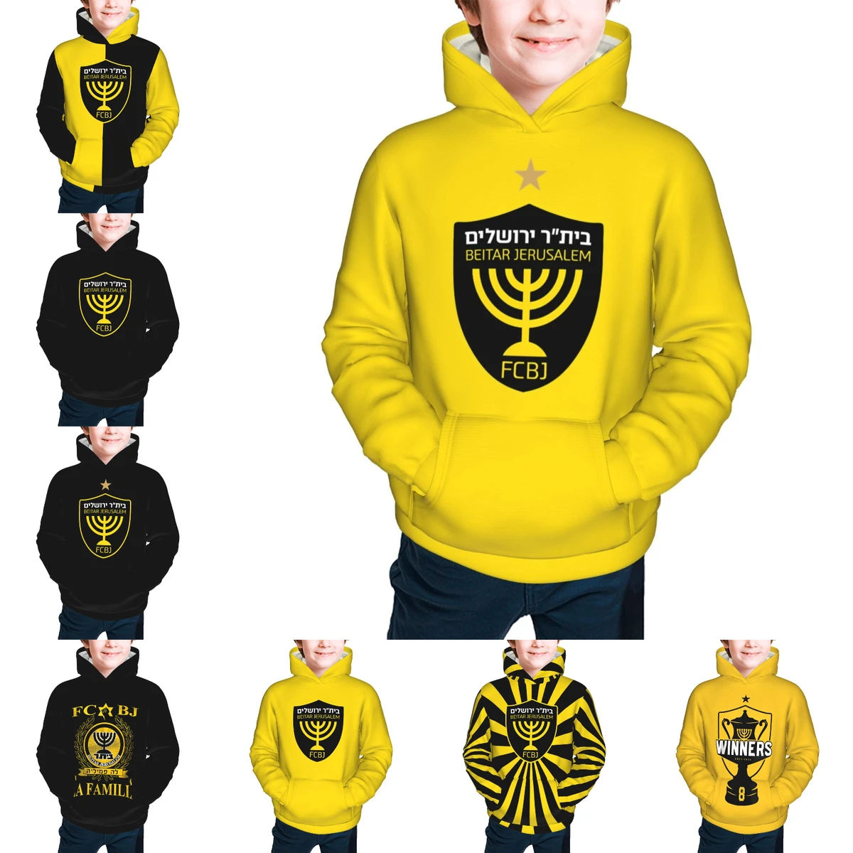 

Israel FCBJ Beitar Jerusalem Children's Pullover Hoodie Youth Sweatshirt Kids Casual Hooded Hoodies Youth Sportswear Tracksuit