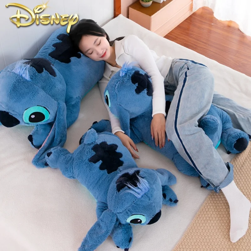 

45/60/80cm Stitch Disney Doll Plush Toys Lilo&Stitch Plush Stuffed Doll Soft Pillow Prone Posture Blue Cute Doll Christmas Gifts