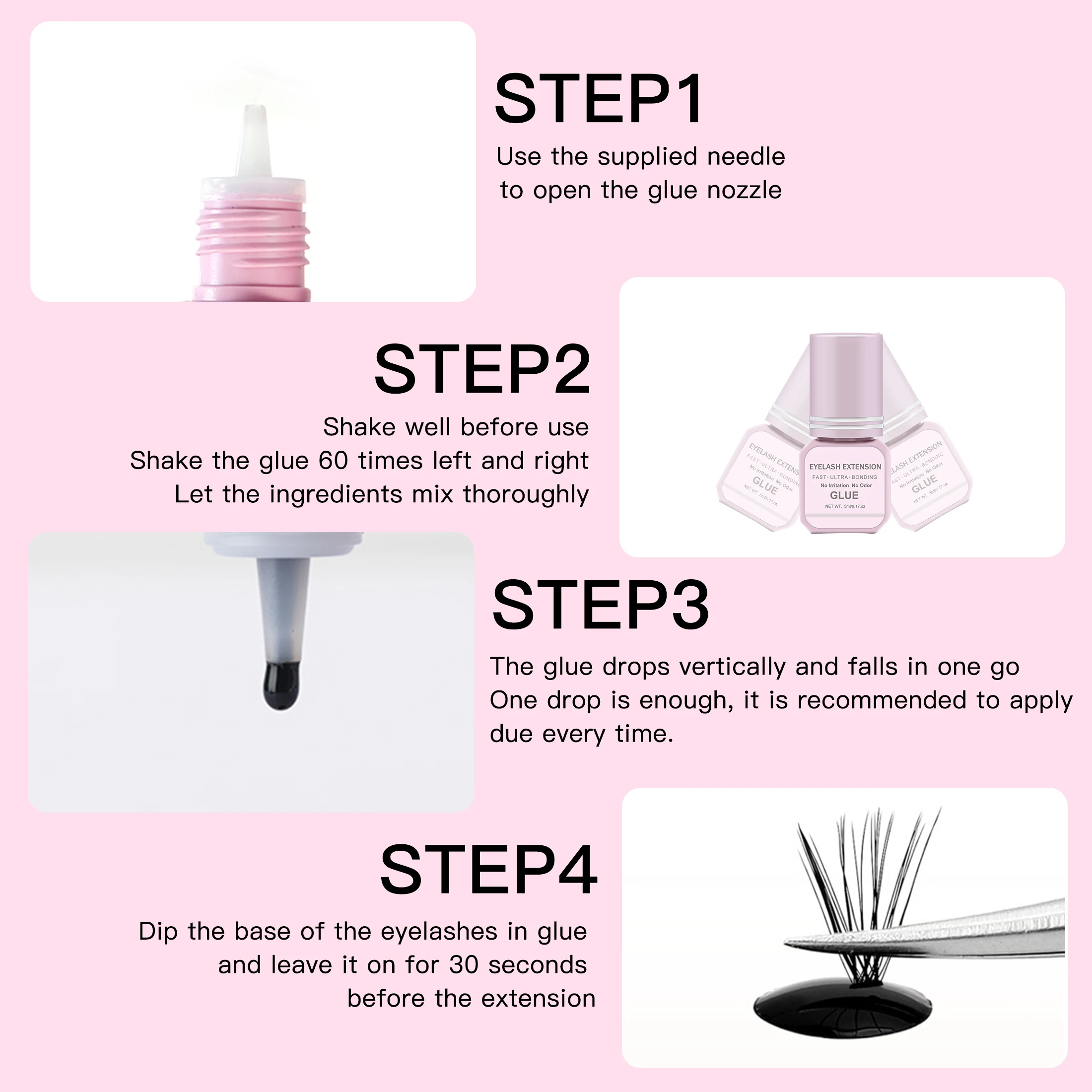 Eyelash Extension Glue 5ml Fast Dry Individual Lashes Glue False eyelash glue Lash Extension makeup tool DIY Cluster Lash eyelash glue