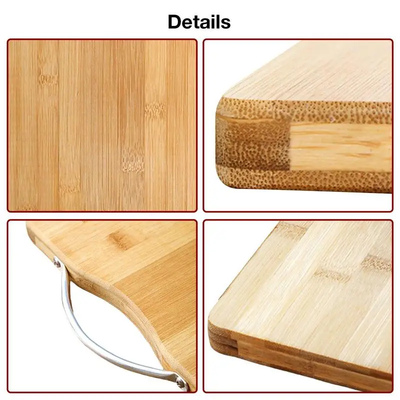 Bamboo Cutting Boards Non-slip Chopping Board With Handle Anti-slip Cutting Board Serving Tray Chopping For Meat Cheese