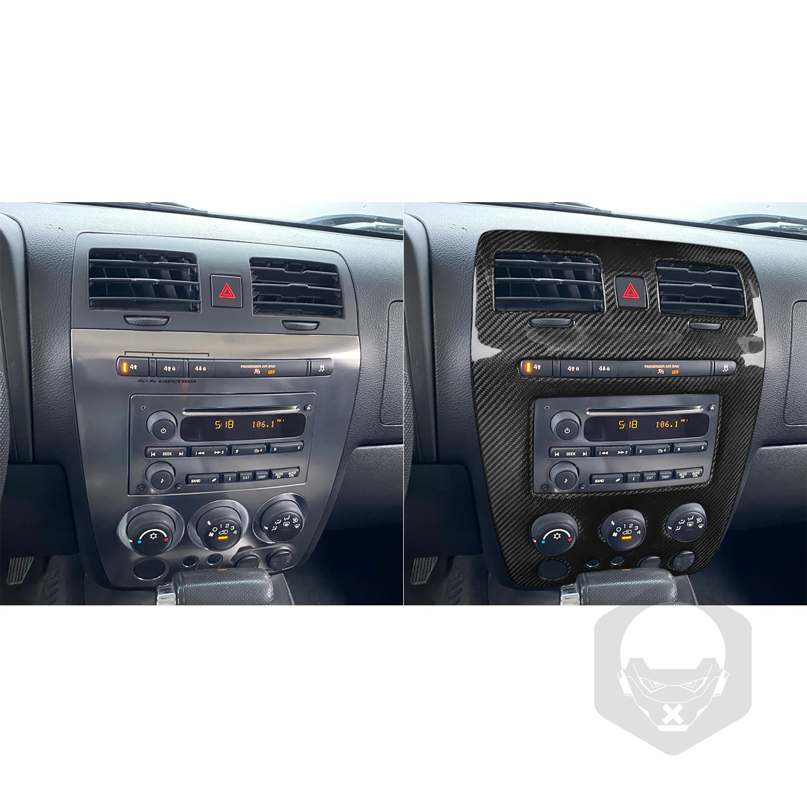 For Hummer H3 2007 2008 2009 2010 Center Dashboard Control Panel Cover Real Carbon Fiber Hardware Refit Car Interior Accessories