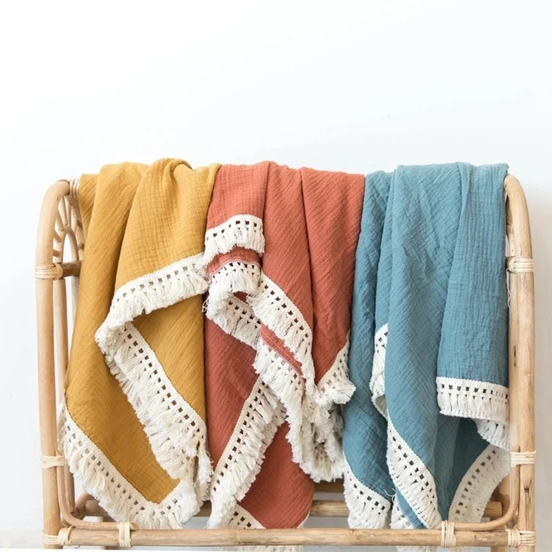 담요  무릎담요  우주복 이불 낮잠이불 목도리 유모차 	 이불 Muslin Tas..