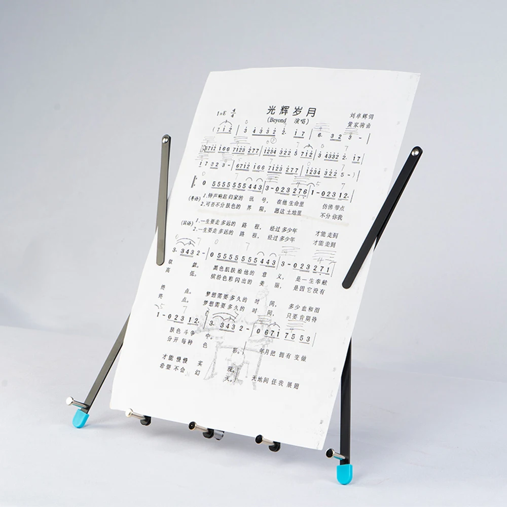Guitto Series GSS-02 Music Sheet Stand Foldable Stainless Steel Frame 65°- 80° A