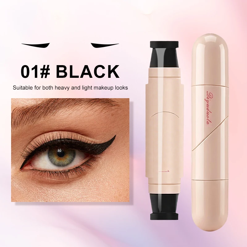 Waterproof Rotating Eyeliner Stamp Pen, Sweat Proof & Long Lasting Easy to Use for Beginners Lazy Makeup, Perfect for Daily