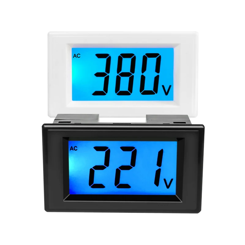 LCD D85-120 LCD 디지털 디스플레이 AC 전원 공급 장치 전압 측정 뒷면 커버가 있는 AC80-500v 전압 측정기