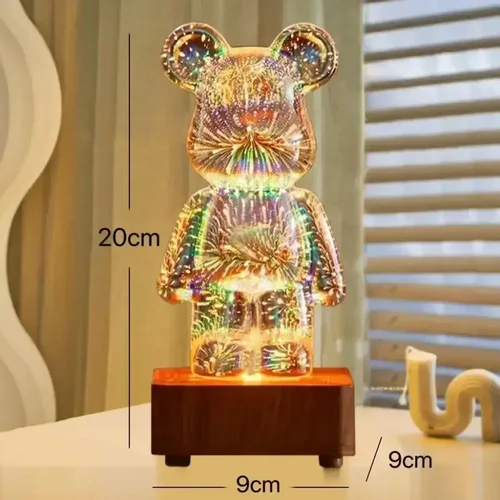 USB LED 야간 조명, 3D 곰 램프, 침실 장식, 귀여운 테이블 책상 프로젝션 분위기, 7 가지 색상 변경 가능, 어린이 선물 5