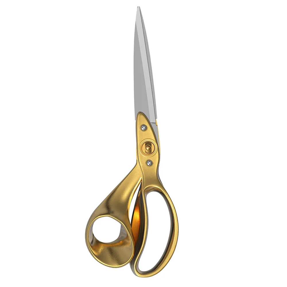 9InchGoldStainlessSteelTailorScissorsProfessionalAsymmetrc