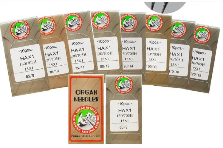 100 Pcs Organ Sewing Needles Compatible With Singer ,Pfaff,Janome, Necchi,Brother, Bernina, Babylock Hax1 130/705H (15X1)