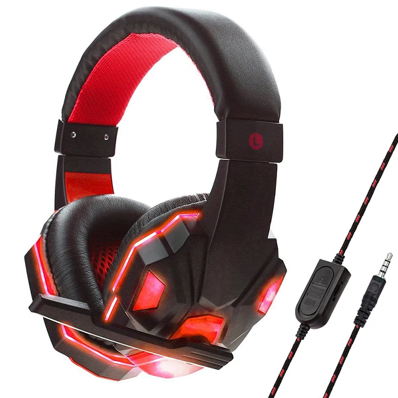 Wired Gaming Headphones With Noise Cancelling Microphone