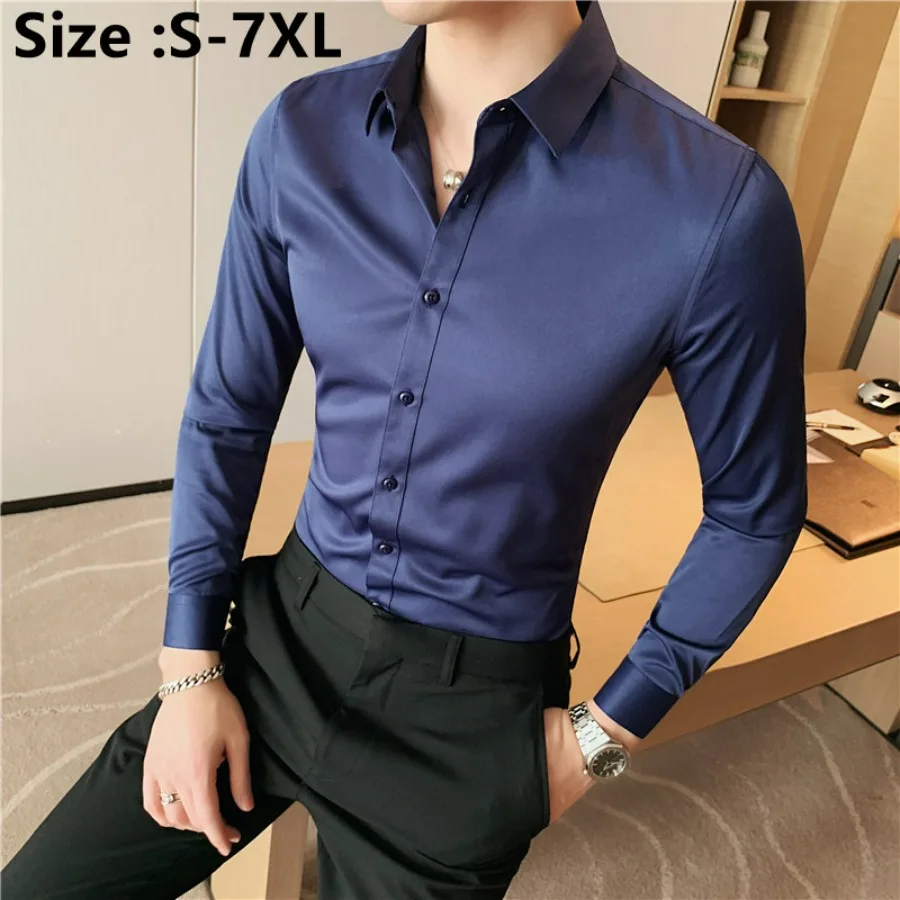 

2023 Camisas De Hombre Long Sleeve Shirts For Men Clothing Business Formal Wear Camisa Social Masculina Slim Fit Chemise Homme