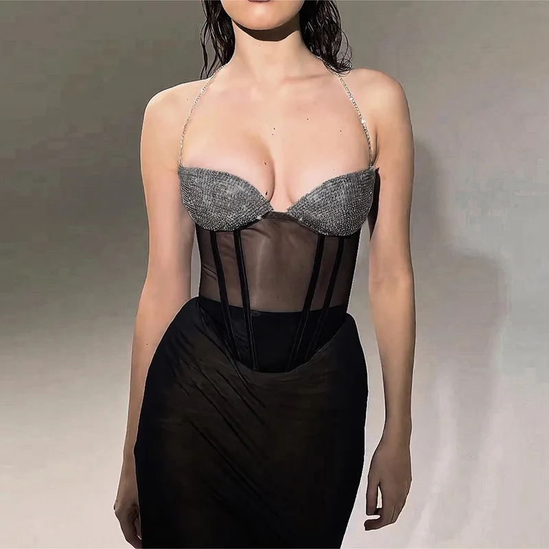 

Модный сексуальный тонкий Блестящий женский укороченный топ, уличная одежда, сетчатая Прозрачная облегающая Клубная одежда без рукавов, майка