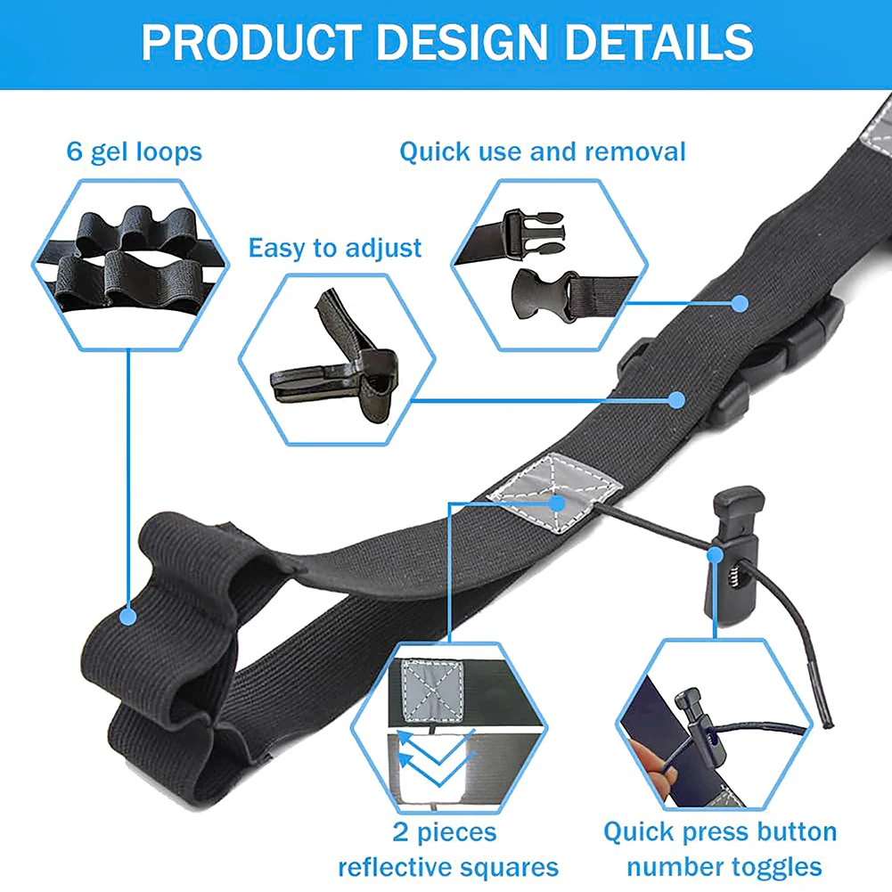Polyester Adjustable Outdoor Running Waist Belt for Triathlon Marathon