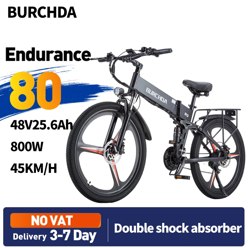BURCHDAR32023NewElectricBicycle800W48V256AHBattery26Inch
