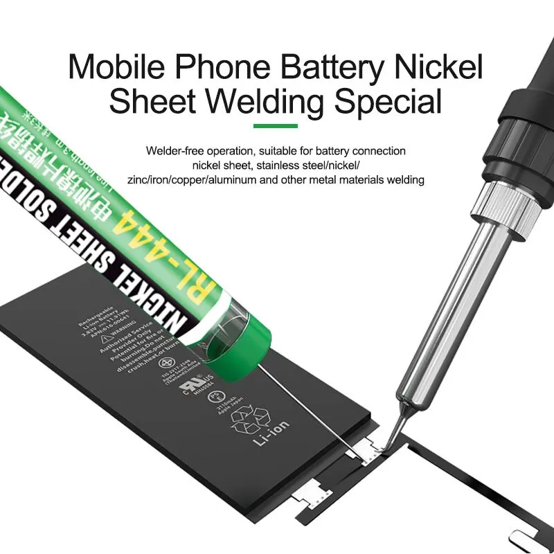 Soldering Wire RELIFE RL-444 Cell Phone Battery Nickel Sheet Solder Wire High Purity Tin Content High Soldering Point Firmly Splash/Smoke Less