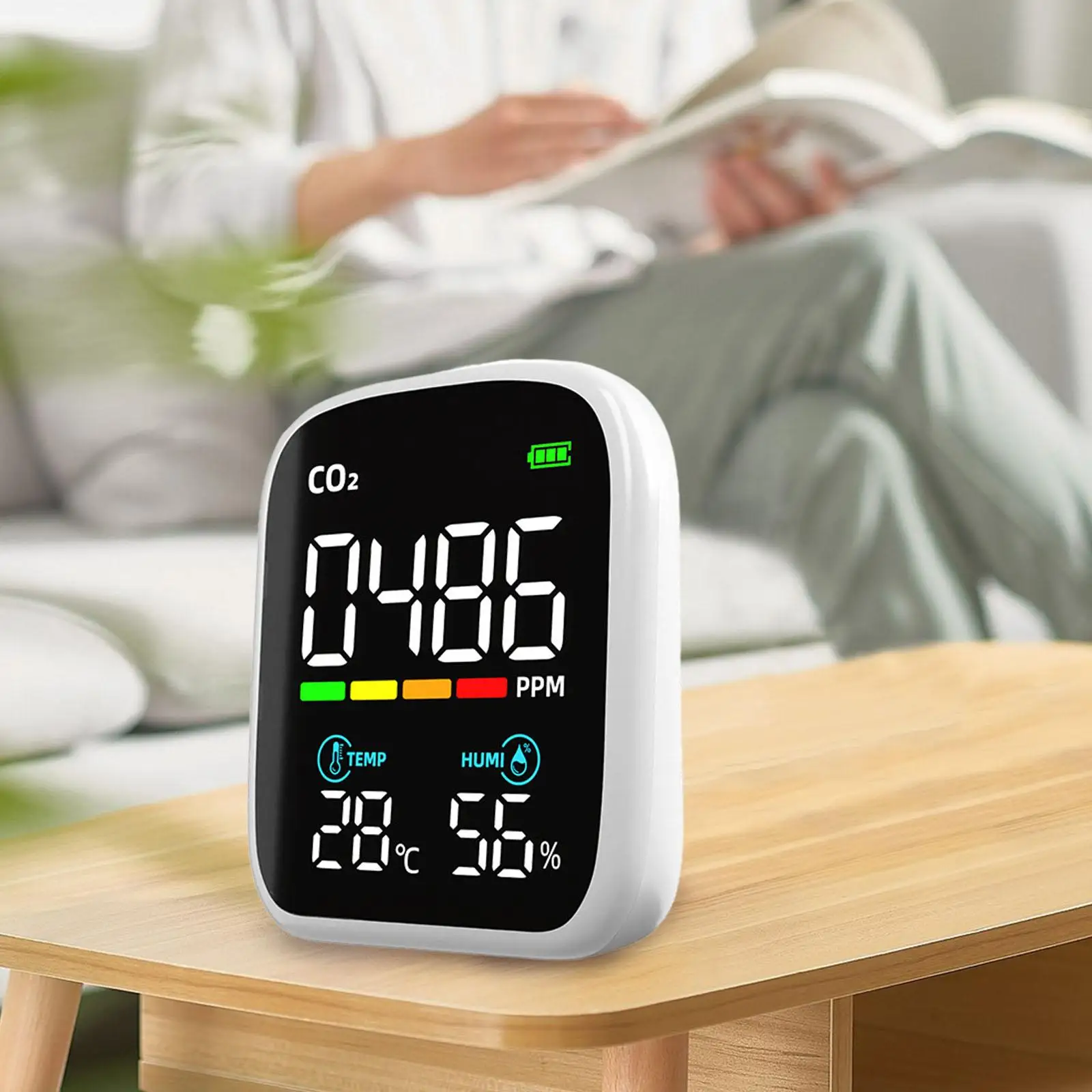 Digital CO2 Temperature Humidity Meter Monitor for Warehouse Gym Travel
