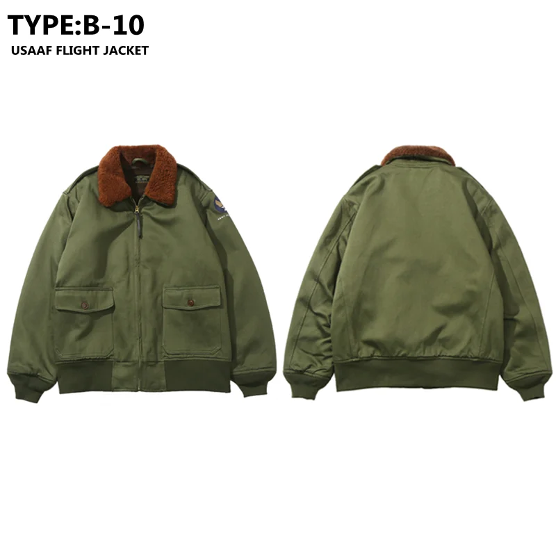 

Тип Женская летная куртка WW2 винтажная Униформа США AF зимняя теплая куртка-бомбер Amekaji мужское военное пальто B10