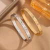 Classic Devil's Eye Gemstone Stainless Steel Gold Plated Women's Bracelet, High Quality Party Jewelry, Wife Gift 1