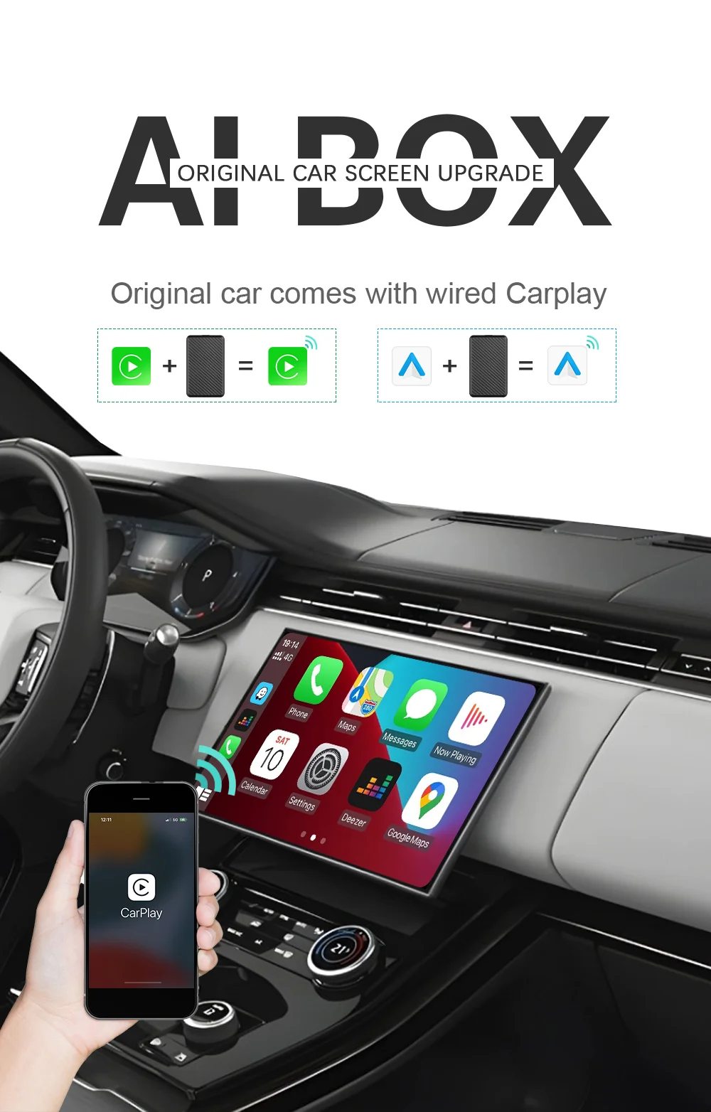 Wired to Wireless CarPlay AI Box Android 11 System Mini Dongle Wifi Netflix Youtube For Audi Toyota Audi VW Golf Mercedes Subaru