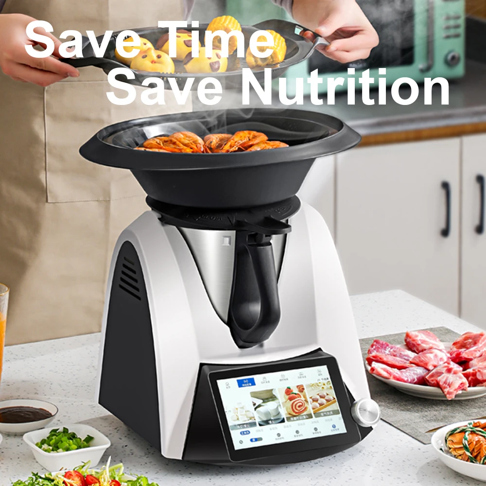 Kitchen Food Processor Robot Smart All-In-One Cooker,Chopper,Steamer,Juicer,Blender,Boil,Knead,Weigh, Multi-Functional Self-Clea clea