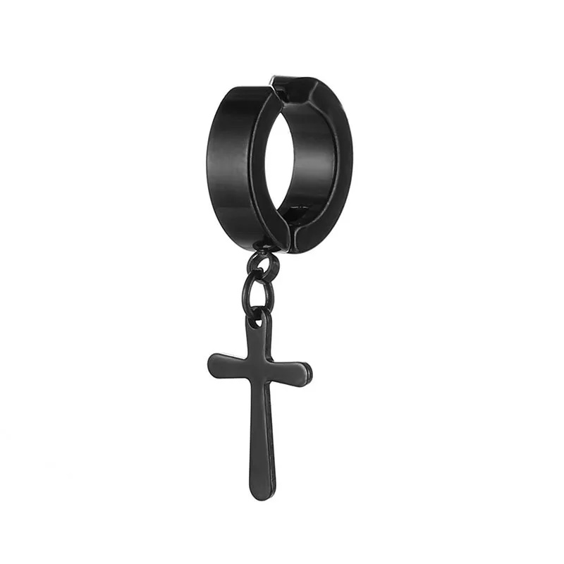 Orecchini Acciaio Inox Punk Orecchini Huggie Clip-On In Acciaio - Foto 4