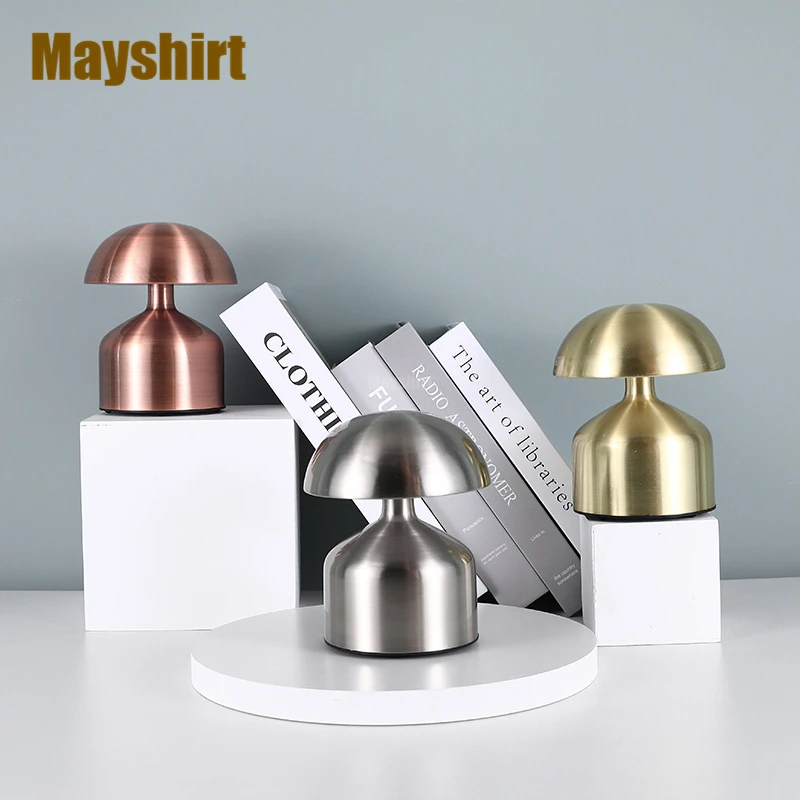 

Mushroom Table Lamp Nordic Portable Touch Rechargeable Desk Lamps Bedroom Bedside Home Decor Bar Restaurant Night Light Fixtures