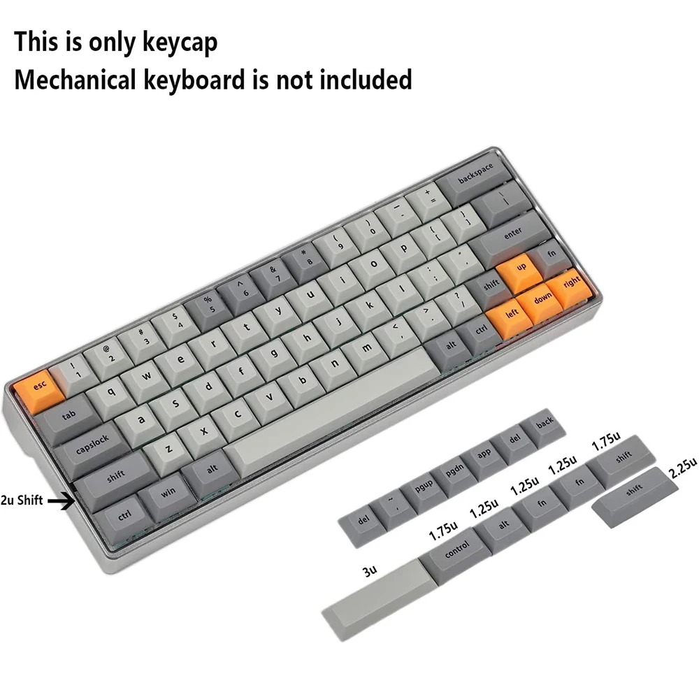 Ymdk-dsa Keycaps Grupo Keycap Dye Sub Pbt Grosso Caps para Cherry mx Switches Minila Tada68 Gk64 Teclado Mecânico 64 68 65 - Imagem 2