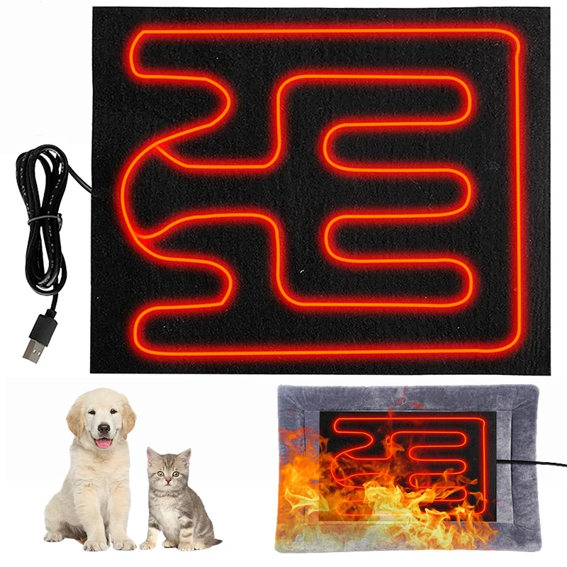 USB Heating Mat Pet Warm Pad Heater Heating Seat Cushion 5V Three-speed Temperature Control For Dog Cat