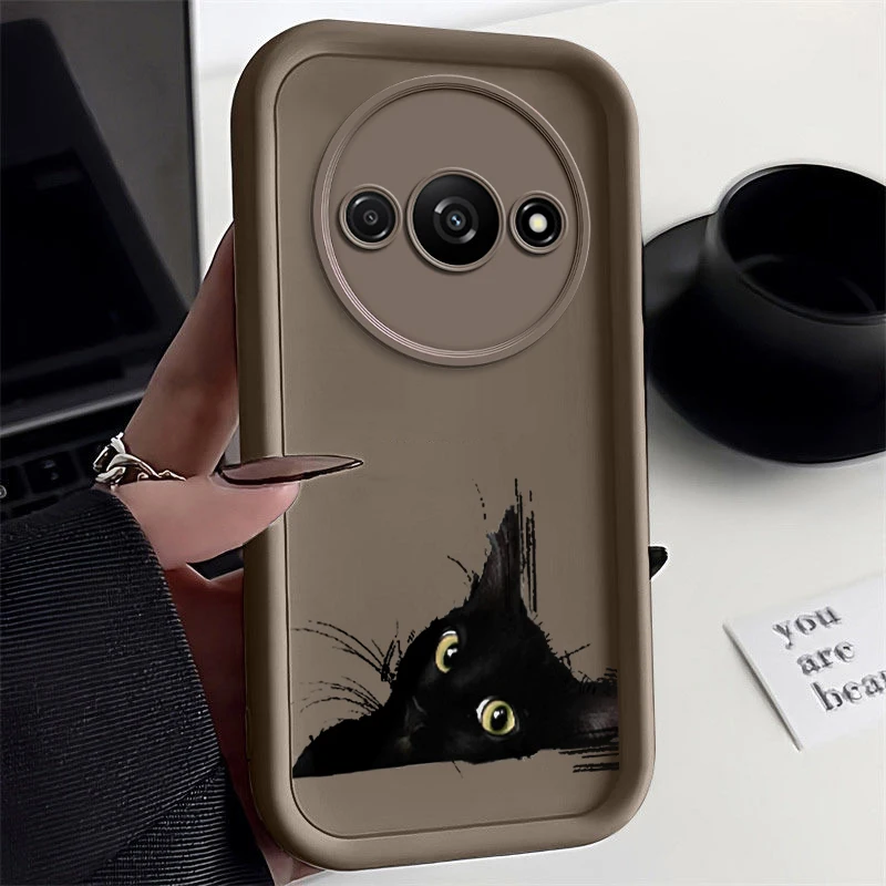 Sleek Black and White Cat Design Phone Case - New Sky Eye Collection