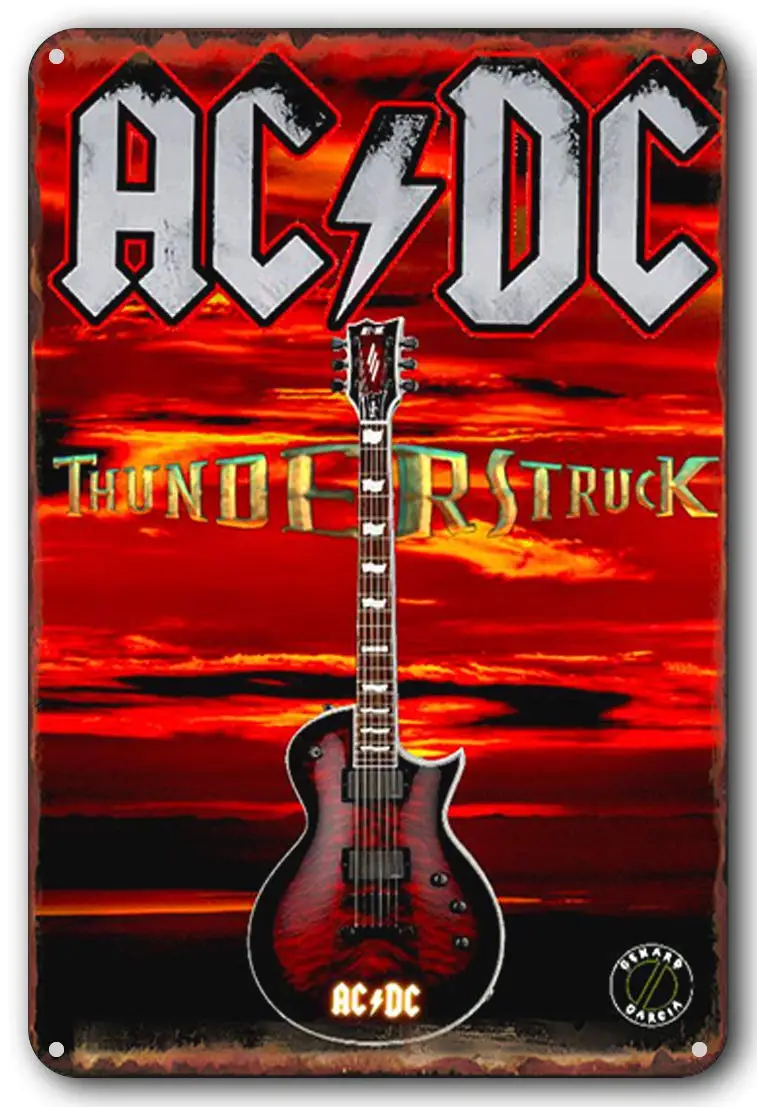 

AC DC Heavy Metal Music Cool Classic Rock Band Metal Tin Sign for Home Restaurant Cafe Bar Vintage Art Wall Decoration Gifts