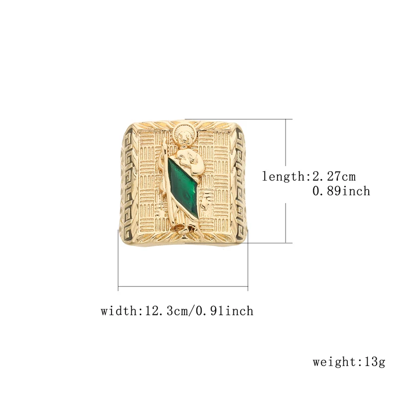 FanSibao14k Gold Plated Saint Jude Men's Ring
