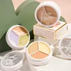Cover Master Tricolor Concealer with Brush Face Basic Contour Palette Cover Up Flaw Spots Pimples Dark Circles Waterproof Makeup 3