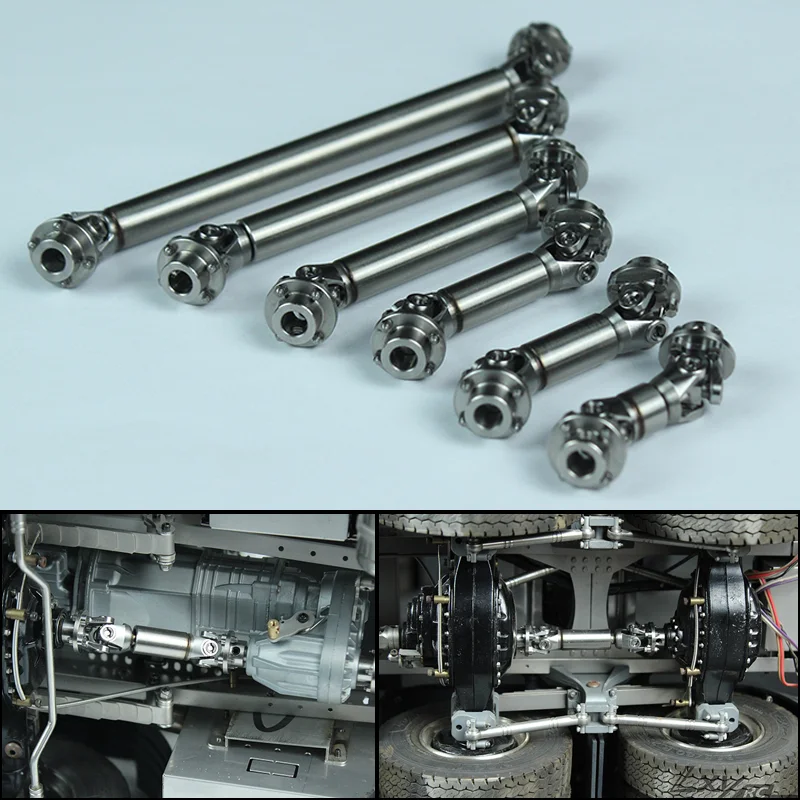 

Stainless Steel CVD Drive Shafts for 1/14 Tamiya RC Truck Trailer Tipper Scania 770S MAN Benz Actros 3363 Volvo Car Diy Parts