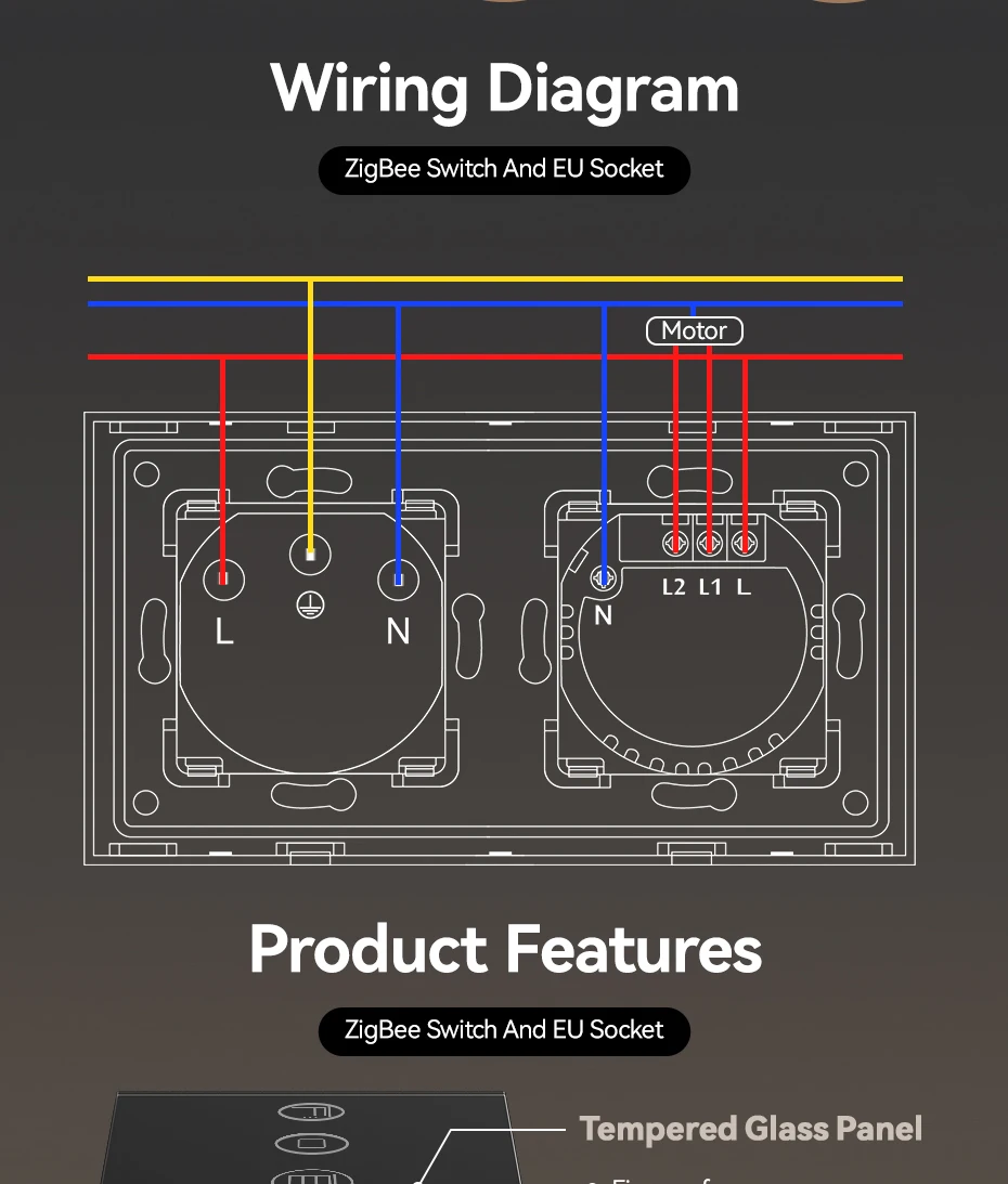 Colour options white black golden for BSEED switch