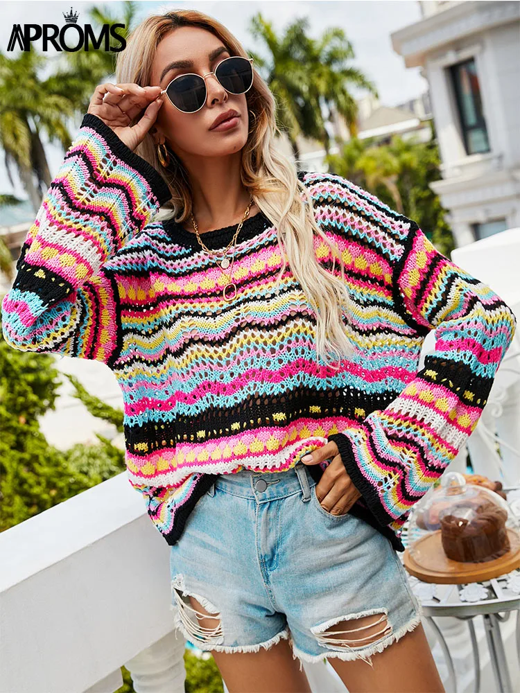 Blocked Knitted Pullover Women 