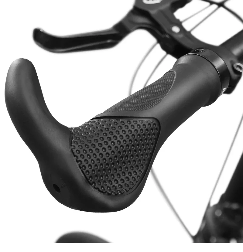 BUCKLOS Wasserdichte Gummi-Fahrradgriffe, MTB, stoßdämpfende Knöpfe, Ergonomie, Fahrradmanschetten, rutschfeste Fahrradgriffe mit Lenkerende – Detail 17
