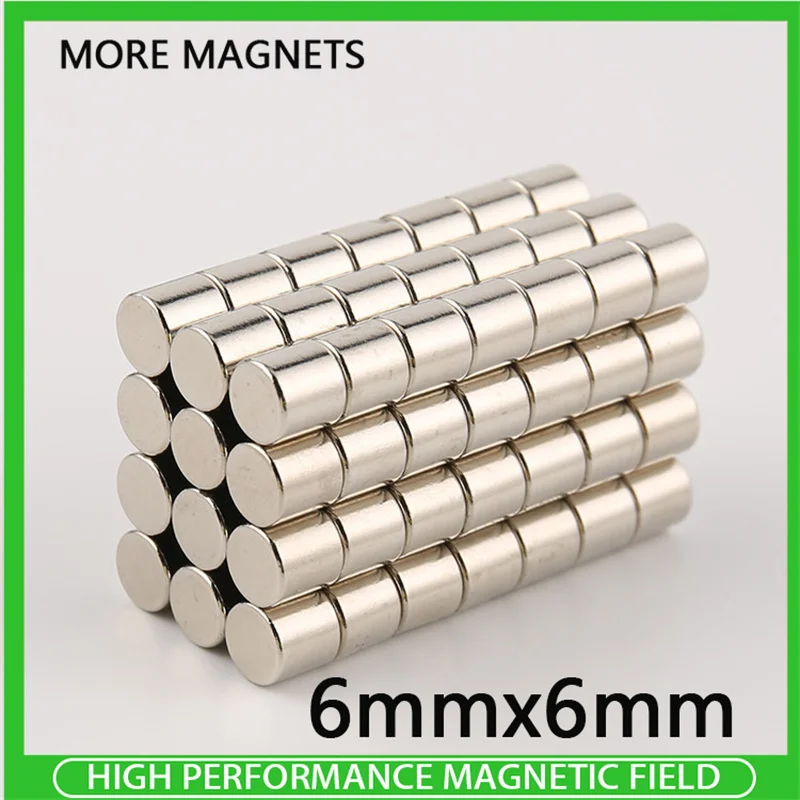 

20~500PCS 6x6mm N35 Round Magnets 6mm x 6mm Neodymium Magnet Dia 6mm Permanent NdFeB Strong Powerful Magnets 6*6 mm