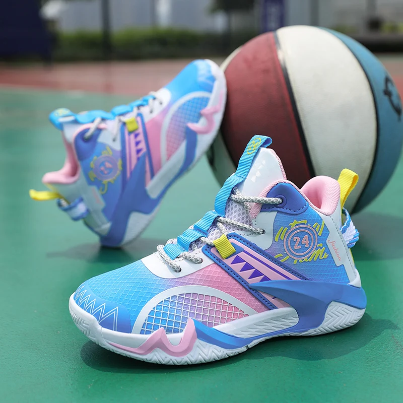 

Children's Basketball Shoes Boys Sports Shoes Breathable Non-slip Girls Shoes High-top Kids Sports Basketball Shoes