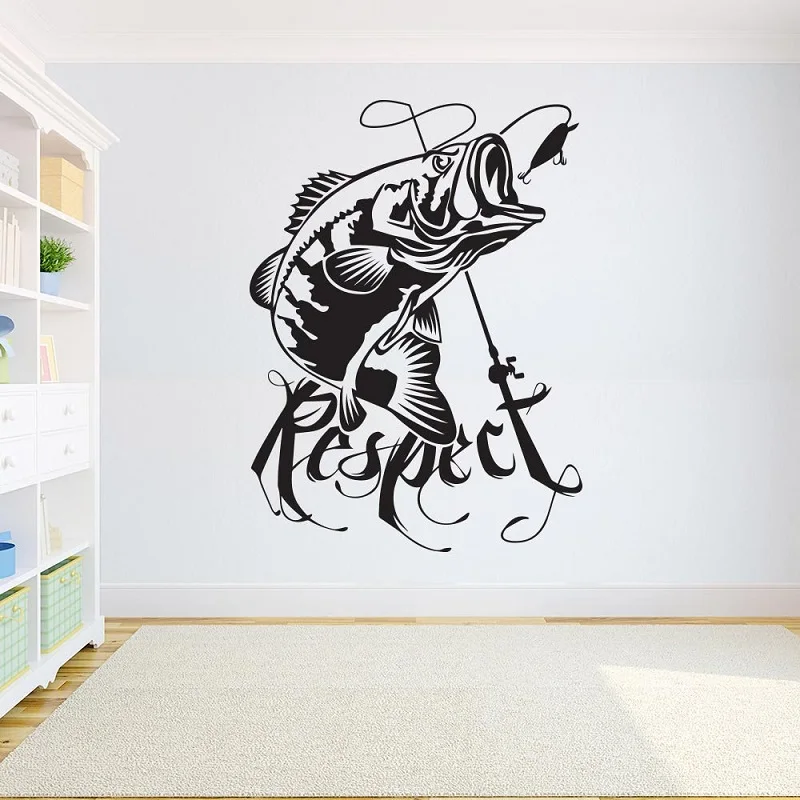 Fishing Perch Wall Sticker Fishing Club Kids Room Waterproof Car Sticker  Door Window Glass Home Art Decor Vinyl Decal Gift 12