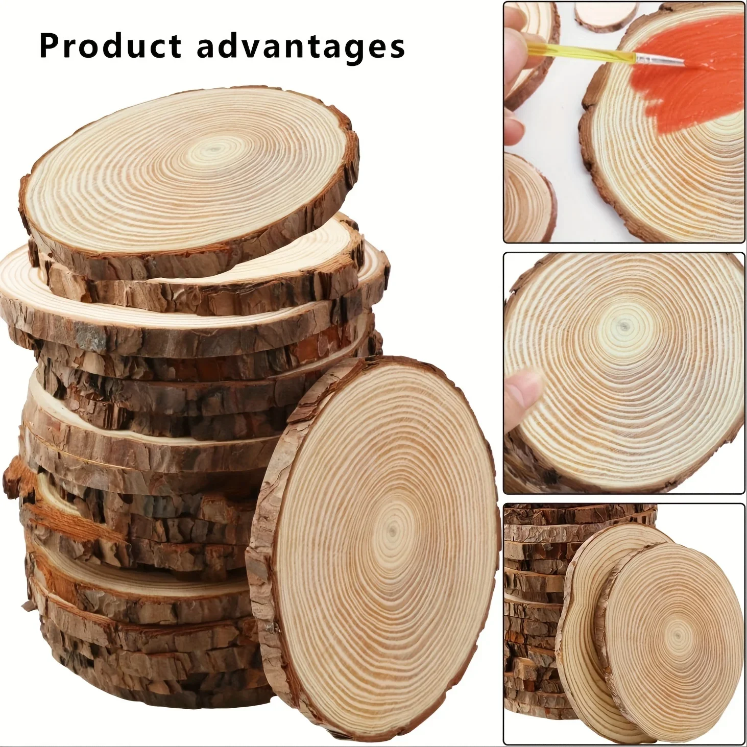 Fette Di Legno Da 50 Pezzi Dischetti Legno Piccoli Dischi Di Legno Sottili Fette Rotonde Di Legno Naturale Dischi Di Legno L'artigianato Fette Di - 3