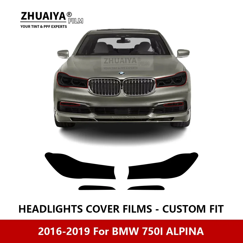 

Для BMW 7501 ALPINA 2016-2019 Автомобильная внешняя фара с защитой от царапин PPF предварительно вырезанная Защитная пленка для ремонта Пленка Наклейки Аксессуары