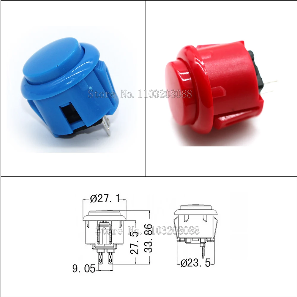 Kit DIY de consola Arcade de 1 jugador, Joystick ovalado de 8 vías, botón pulsador estilo SANWA para PC Raspberry Pi, co