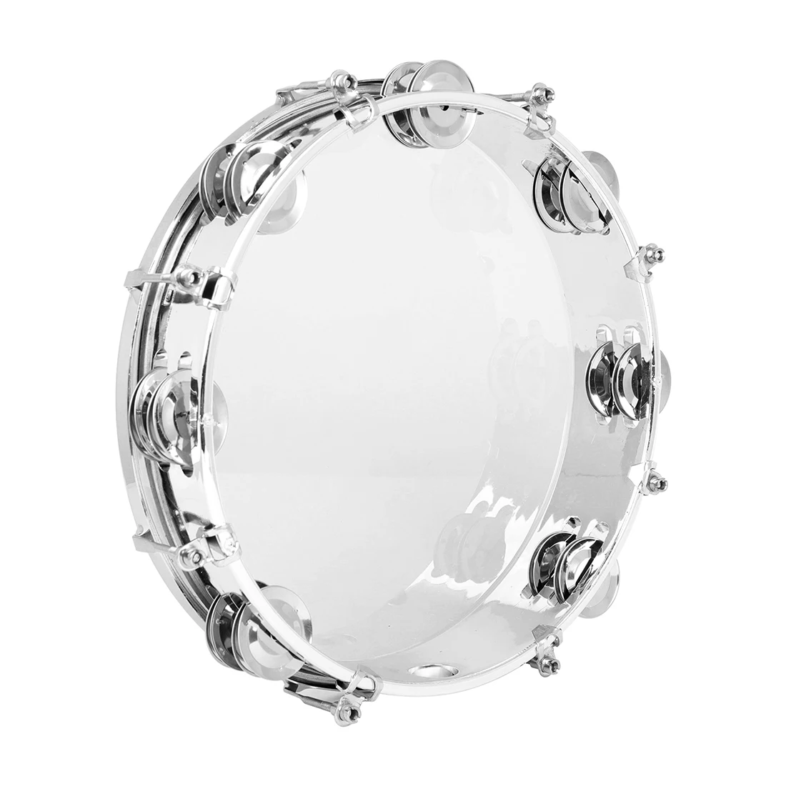 M MBAT 10 Inch Orff Tambourine Adjustable Tone Hand Drum Double Row Drum for Christian Dance Tambourine Percussion Instrument