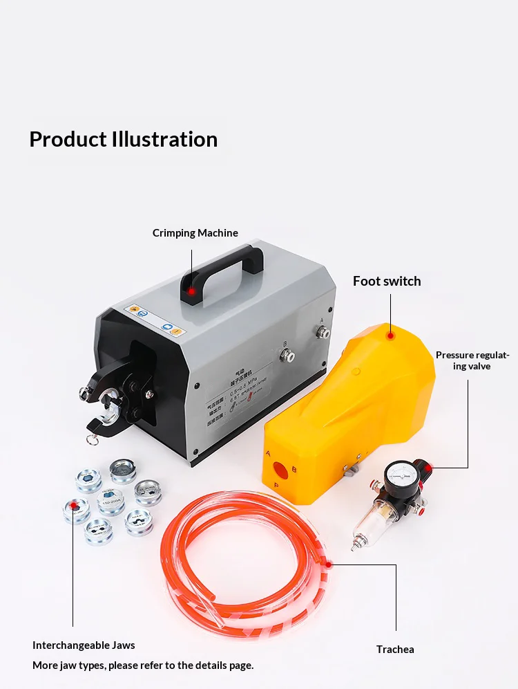 JH-120L pneumatic crimping pliers terminal machine crimping machine cold pressin