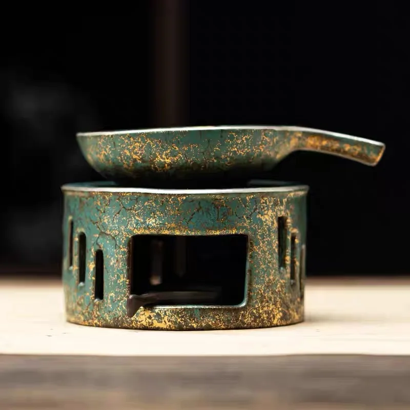 Japanese style coarse pottery household candle tea oven, ceramic tea oven, aroma enhancing and warming tea table utensil