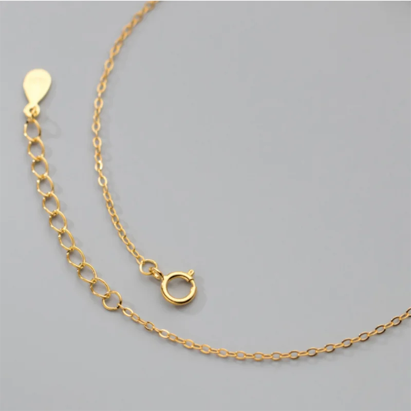 WANTME 925 Sterling Silver Fashion Simple Beach Ocean Bead Link chain Anklet for Women Chic Classic Foot Jewelry Accessories