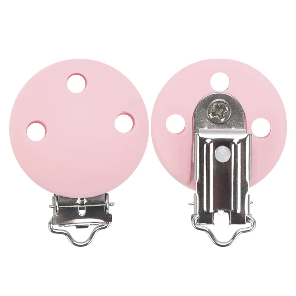 Pacifier Clip 3pcs Round DIY Baby Dummy Chain Nipple Holder Soother Nursing Teething Toy Silicone