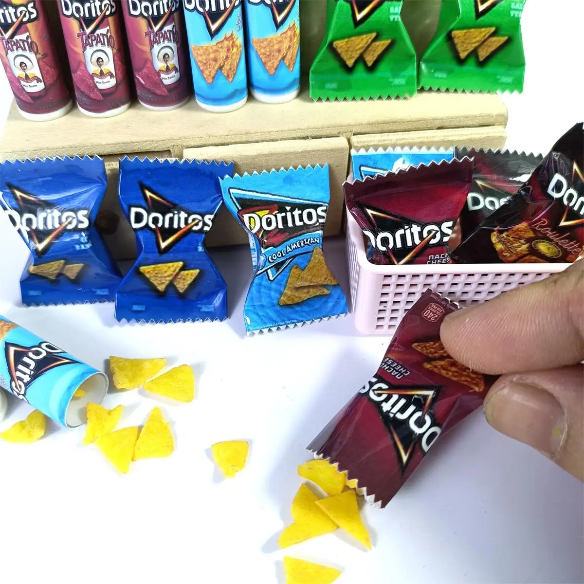 NEW 2Bag Chips 1/6 Scale Dollhouse Miniature Fried Chips Mini Pretend Food for Blyth Barbies BJD Doll House Toys birthday gift 3