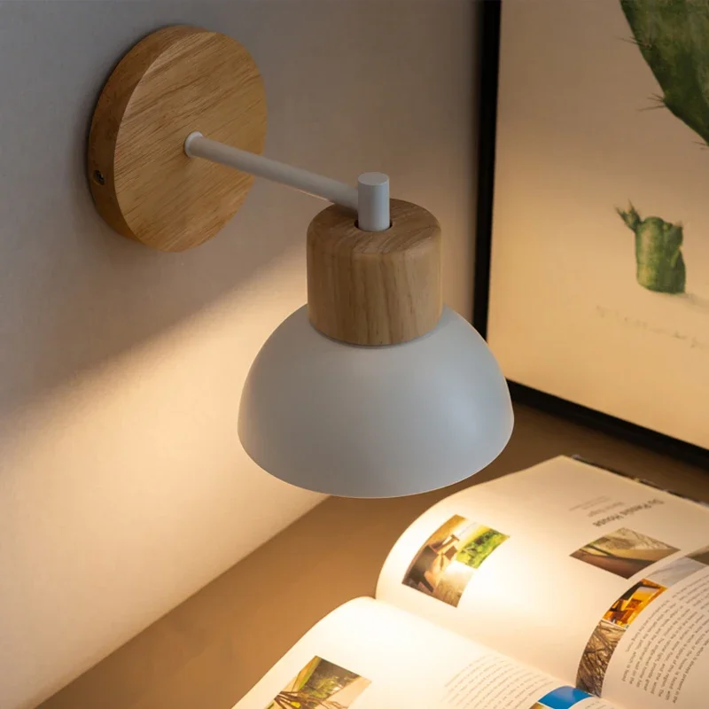 Lampada Da Parete Moderna Nordica In Legno - Con 2 Portalampade E27 - Per Camera Da Letto, Soggiorno, Corridoio (15x25 Cm)