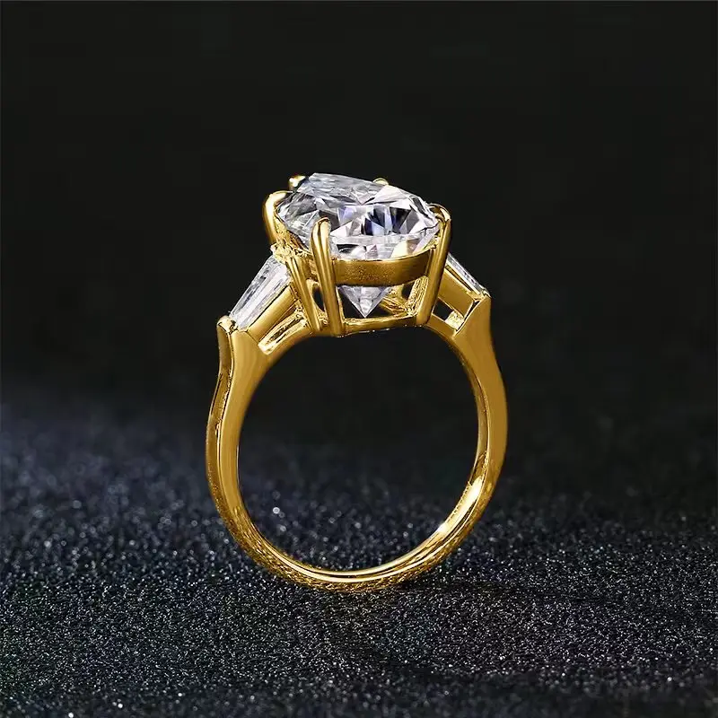 18 каратово злато Диамантен пръстен с моасанит 925 Сребърен годежен пръстен Класически пириформен дамски сватбен подарък Размер 2/3/5/8 карата