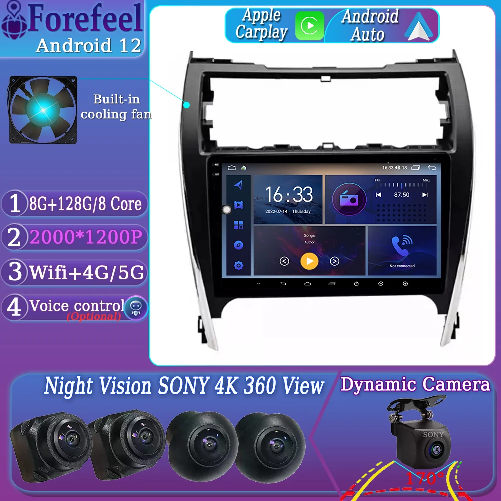 

Android12 For Toyota Camry 7 XV 50 55 2012-2017 Multimedia Car Monitor Screen Lettore Autoradio Vehicle Navigation Stereo Radio